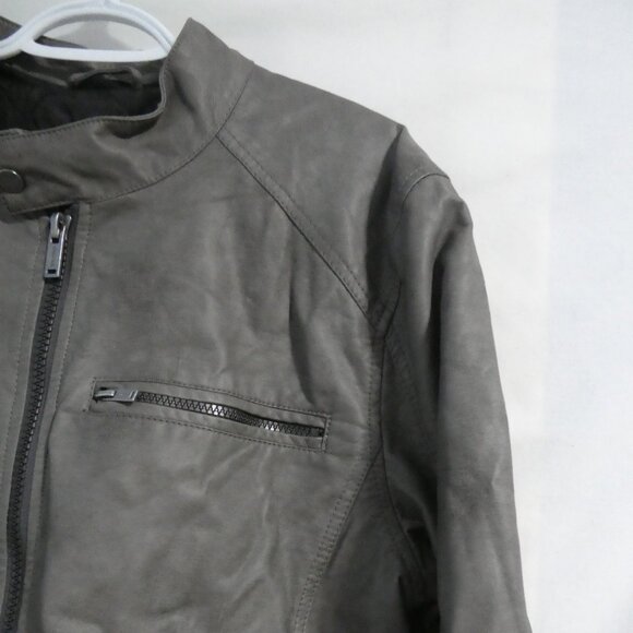 GUESS | large | Grey Faux Leather - Vegan Jacket - Picture 5 of 15